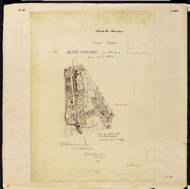 Ausführliche alte Karte von Altenstadt, Deutschland, die Straßen, Gebäude und Sehenswürdigkeiten zeigt.