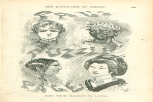 Ein Buch mit dem Titel "Die queere Seite der Dinge" mit einer Zeichnung von vier Frauenköpfen auf dem Cover.