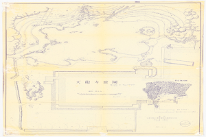 Detailierte Stadtkarte mit chinesischer Schrift, die Straßen, Gebäude und Sehenswürdigkeiten zeigt.