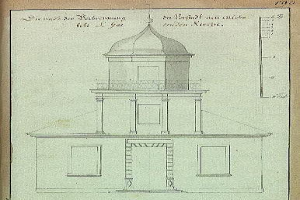 Ein Buch mit einer Zeichnung der Kirche des Heiligen Grabes in Berlin, Deutschland, und begleitendem Text.